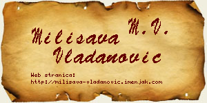 Milisava Vladanović vizit kartica